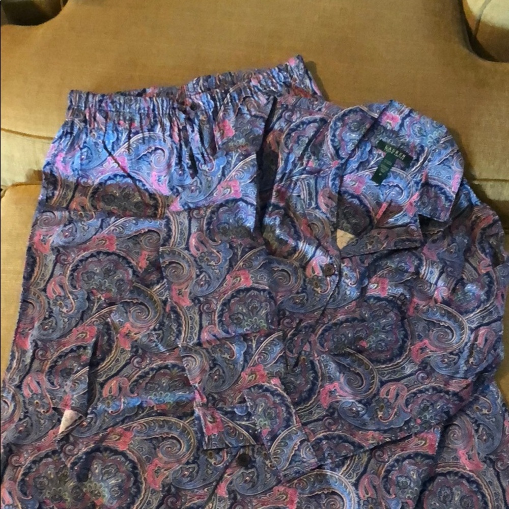 Ralph Lauren Paisley PJs Sz M